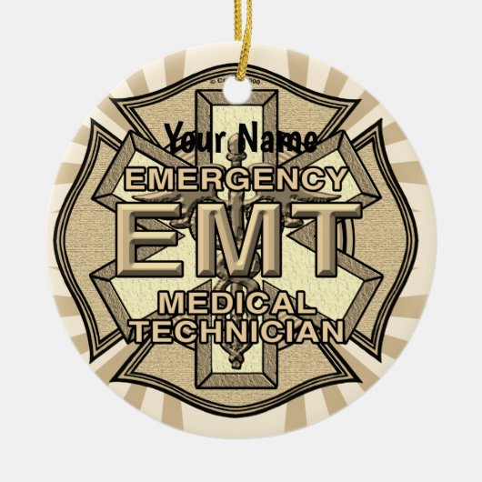 EMT Maltese kruis Keramisch Ornament (Voorkant)