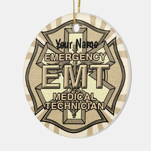 EMT Maltese kruis Keramisch Ornament (Links)