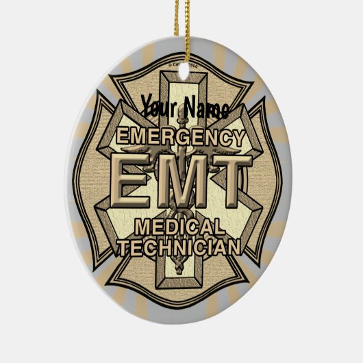 EMT Maltese kruis Keramisch Ornament (Rechts)