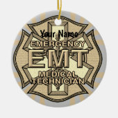 EMT Maltese kruis Keramisch Ornament (Voorkant)