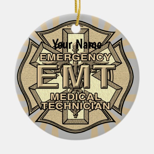 EMT Maltese kruis Keramisch Ornament (Voorkant)