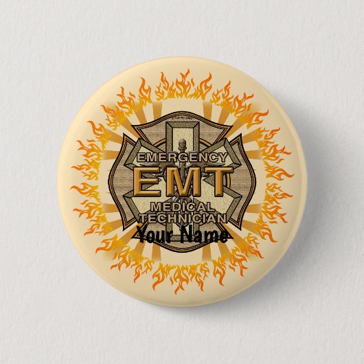EMT Maltese kruispin Ronde Button 5,7 Cm (Voorkant)