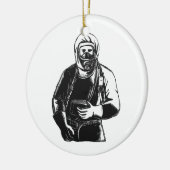 EMT met Hazmat Suit Scratchboard Keramisch Ornament (Links)