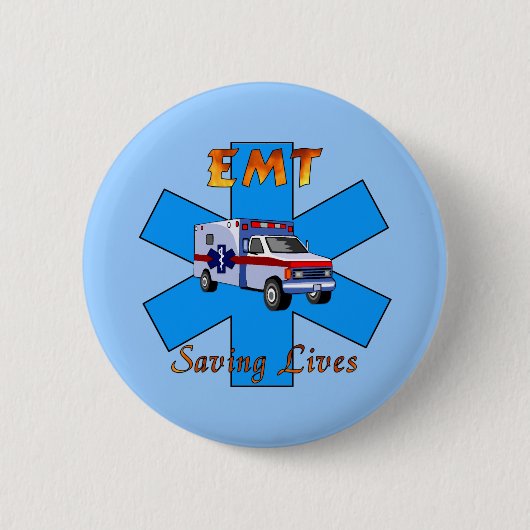 EMT - Opslaan van levens Ronde Button 5,7 Cm (Voorkant)
