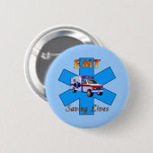 EMT - Opslaan van levens Ronde Button 5,7 Cm (Voorkant /achterkant)