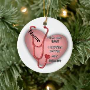 EMT-ornament met rood hart Keramisch Ornament