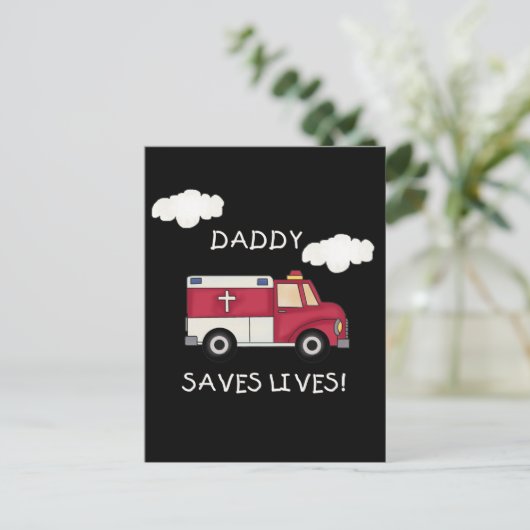 EMT Papa bewaart levende T-shirts en cadeautjes Briefkaart (Staand voorkant)