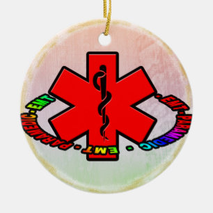 EMT PARAMEDIC CHRISTMAS ORNAMENT MEDICAL CROSS