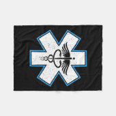 EMT Paramedic Star - Caduceus EMS First Responder Fleece Deken (Voorkant (Horizontaal))