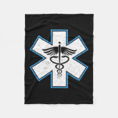 EMT Paramedic Star - Caduceus EMS First Responder Fleece Deken (Voorkant)