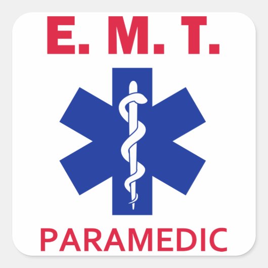EMT Paramedic Vierkante Sticker (Voorkant)