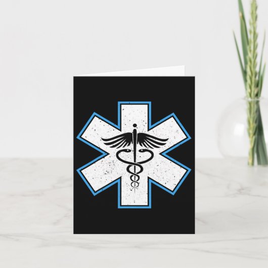 Emt Paramedicus Ster - Caduceus Ems Eerste Hulpver Kaart (Voorkant)