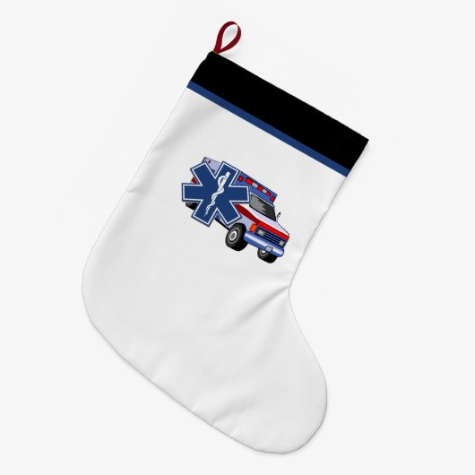 EMT Paramedische EMS Ambulance Grote Kerstsok (Voorkant (Hangend))