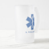 EMT Paramedische symbolen Aangepast Matglas Bierpul (Voorkant rechts)