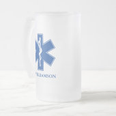 EMT Paramedische symbolen Aangepast Matglas Bierpul (Voorkant links)