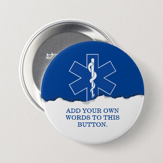 EMT Paramedische symbolen Aangepast Ronde Button 7,6 Cm (Voorkant /achterkant)