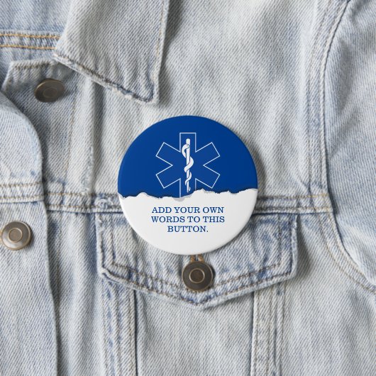 EMT Paramedische symbolen Aangepast Ronde Button 7,6 Cm (In situ)