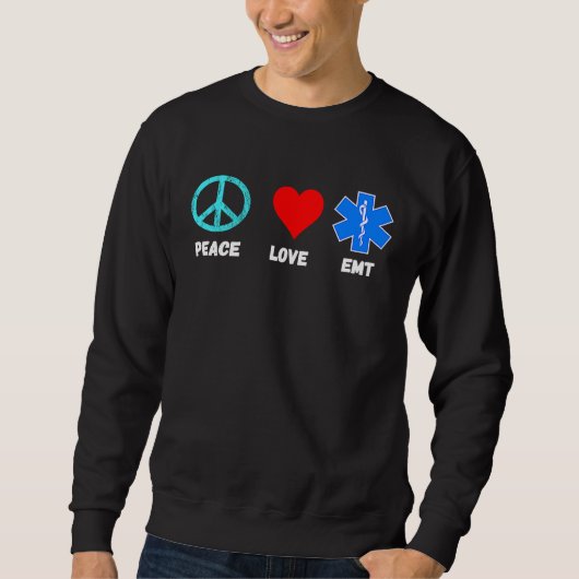 EMT Peace Love Sani Paramedic Emergency Paramedic Trui (Voorkant)