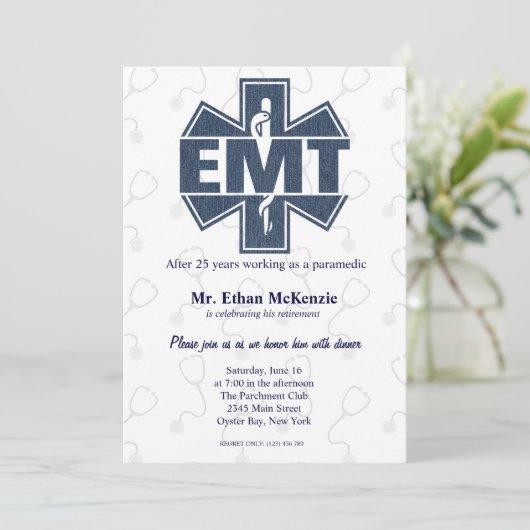 EMT pensioen Denim textuur Kaart (Staand voorkant)