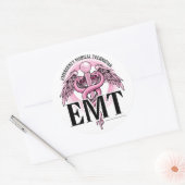 EMT Pink Caduceus Ronde Sticker (Envelop)