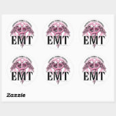 EMT Pink Caduceus Ronde Sticker (Vel)