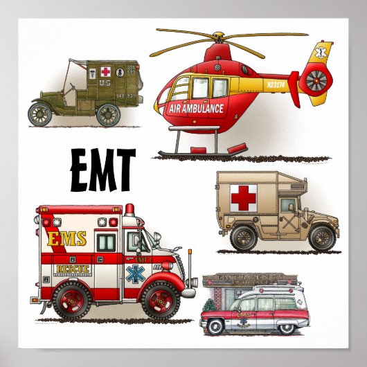 EMT-Poster voor ambulance voertuigen Poster (Voorkant)