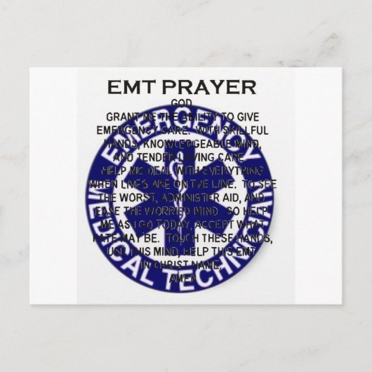 EMT Prayer Briefkaart (Voorkant)