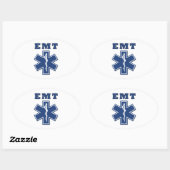 EMT Ster van leven Ovale Sticker (Vel)