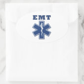 EMT Ster van leven Ovale Sticker (Tas)
