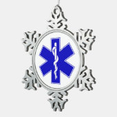 EMT Ster van leven Tin Sneeuwvlok Ornament (Rechts)