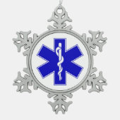 EMT Ster van leven Tin Sneeuwvlok Ornament (Voorkant)