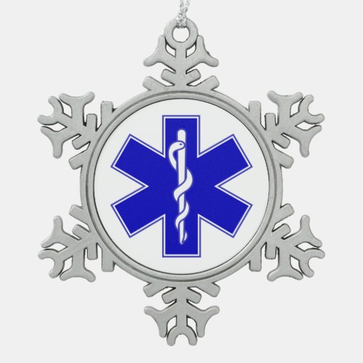 EMT Ster van leven Tin Sneeuwvlok Ornament (Voorkant)