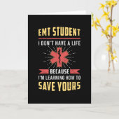 EMT Student Paramedic Ambulance EMS Nurse Funny Kaart (Gele Bloem)
