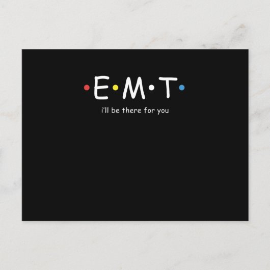 EMT zal er zijn voor u EMS Emergency Paramedic N Briefkaart (Voorkant)