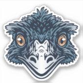 Emu Bird Exotic Sticker | Afgesneden Sticker (Voorkant)