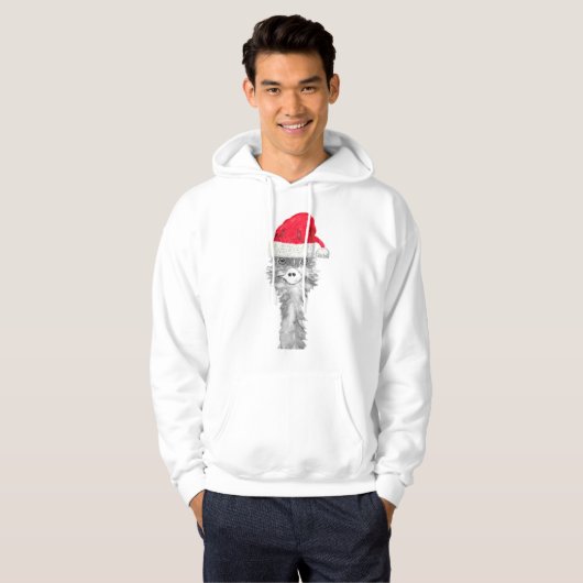 Emu Bird Funny Humor Ostrich Emo Animal Xmas Santa Hoodie (Voorkant volledig)