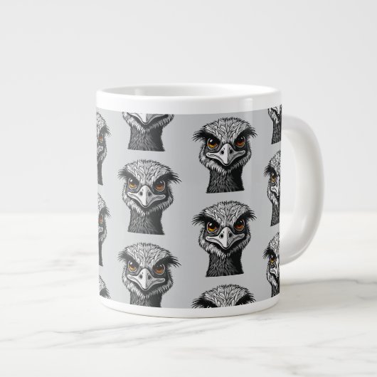 Emu bird head grote koffiekop (Voorkant rechts)