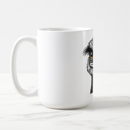 Emu bird head koffiemok (Links)