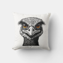 Emu bird head kussen