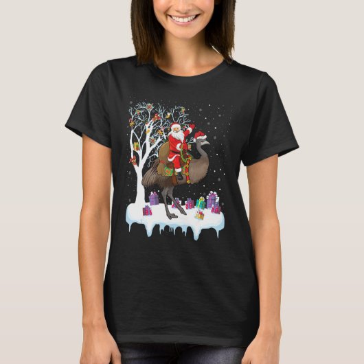 Emu Bird Lover Xmas kerstkerstkerstkerstman T-shirt (Voorkant)