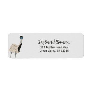 emu bird lovers retouradres etiket