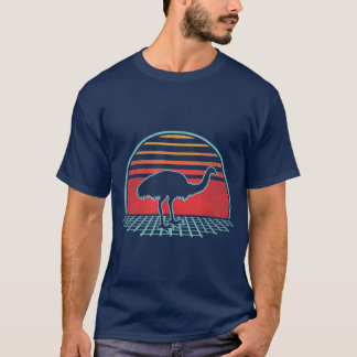 Emu Bird Rhea Retro  80s Style Gift T-shirt