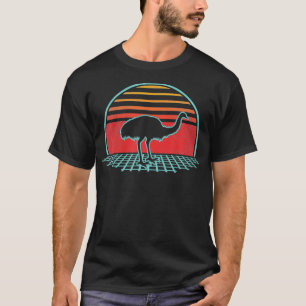 Emu Bird Rhea Retro  80s Style Gift T-shirt