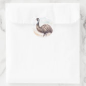 emu bird-Waterverf Ronde Sticker (Tas)