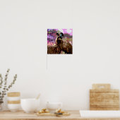 Emu Courtship Waterverf, Poster (Keuken)