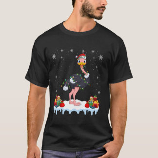 Emu Dragen Santa Hat Xmas Light Emu Lover Kerstmis T-shirt