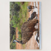 Emu en cichorei spelen in de pudles, Australië Legpuzzel (Verticaal)