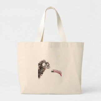 Emu en Worm Grote Tote Bag