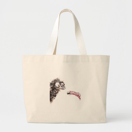 Emu en Worm Grote Tote Bag (Voorkant)