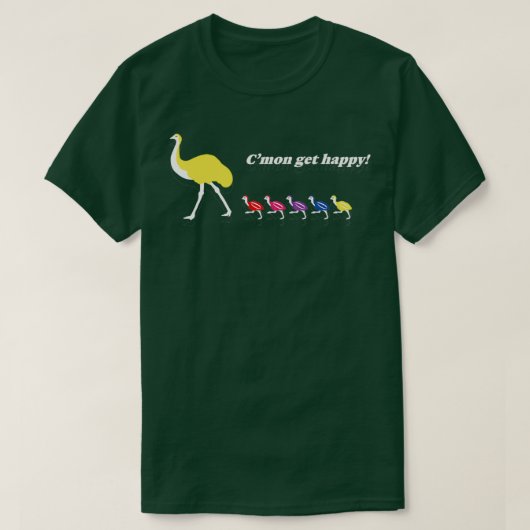 Emu Get Happy T-shirt (Design voorkant)